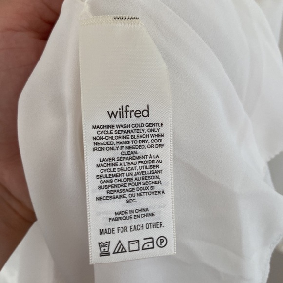 Wilfred Aritzia Small Tempest Mini Dress Smocked White Long Sleeve - Picture 7 of 9